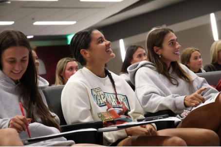 Student-athletes engaging in session